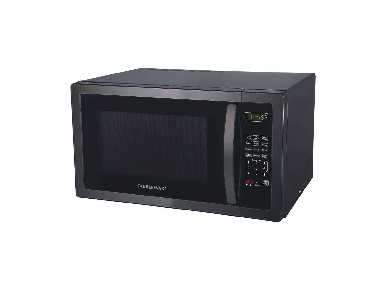 Farberware Classic Countertop Microwave Oven, 1.1 Cubic Feet cu. ft., 1000 watts, with Child Lock - Black Stainless Steel