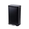 Home Zone Living 18.5 gal Kitchen Garbage Can Stainless Steel, Black