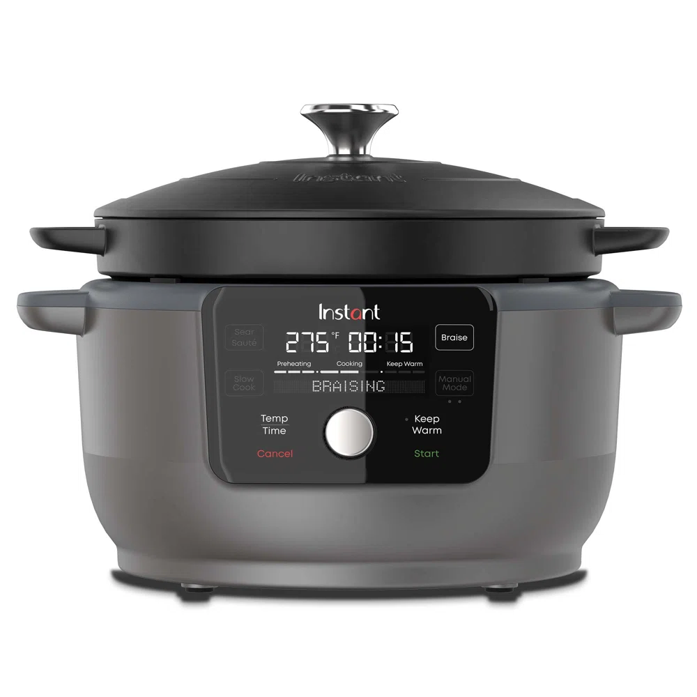 Instant Electric Round Dutch Oven, 6-Quart 1500W, From the Makers of Instant Pot, Black
