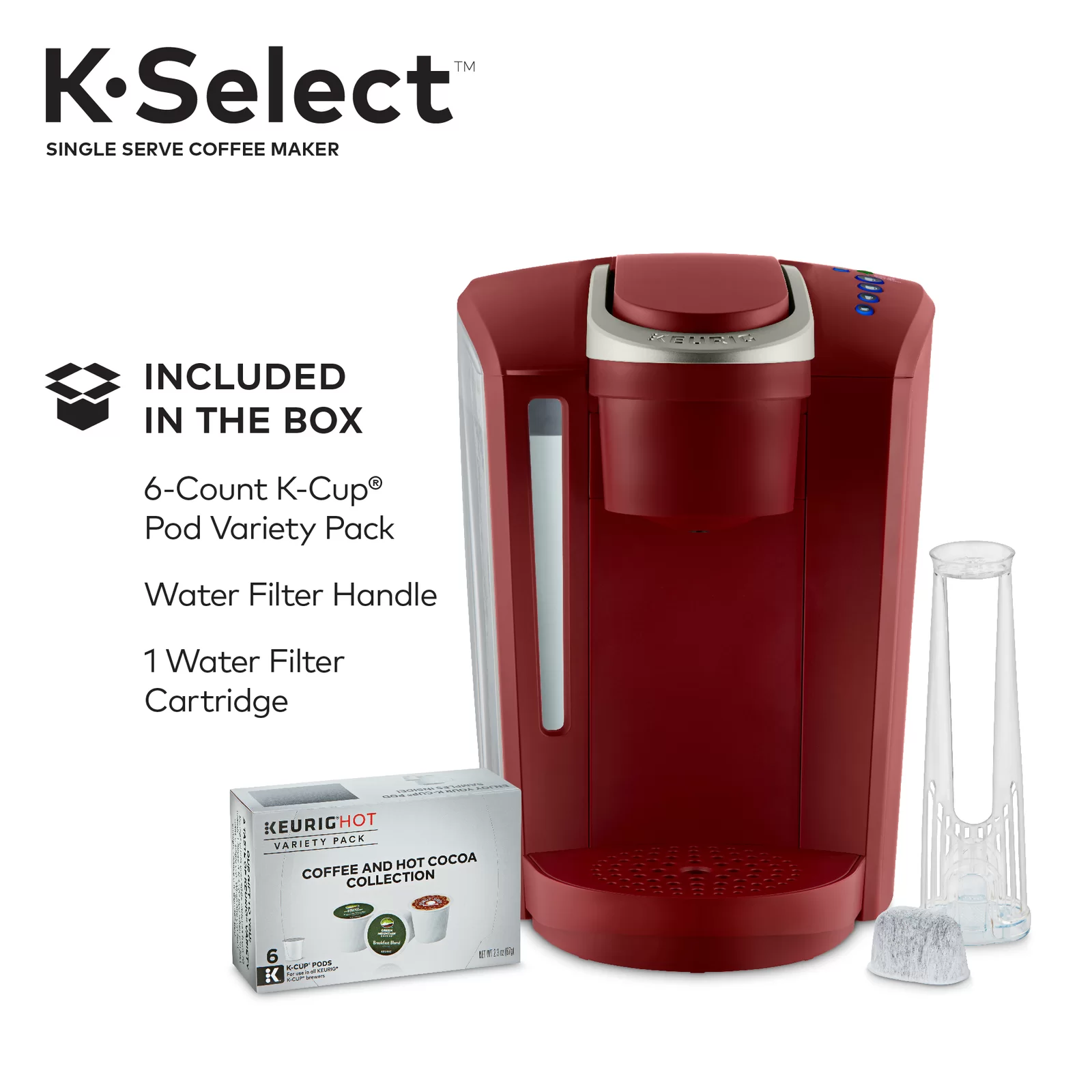 Keurig K-Select Single-Serve K-Cup Pod Coffee Maker - Red