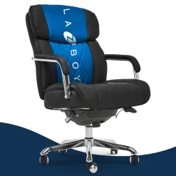 La-Z-Boy Sutherland Quilted Executive Office Chair with Padded Arms, Black