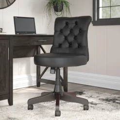 Bush Furniture Leather Task Chair, Black