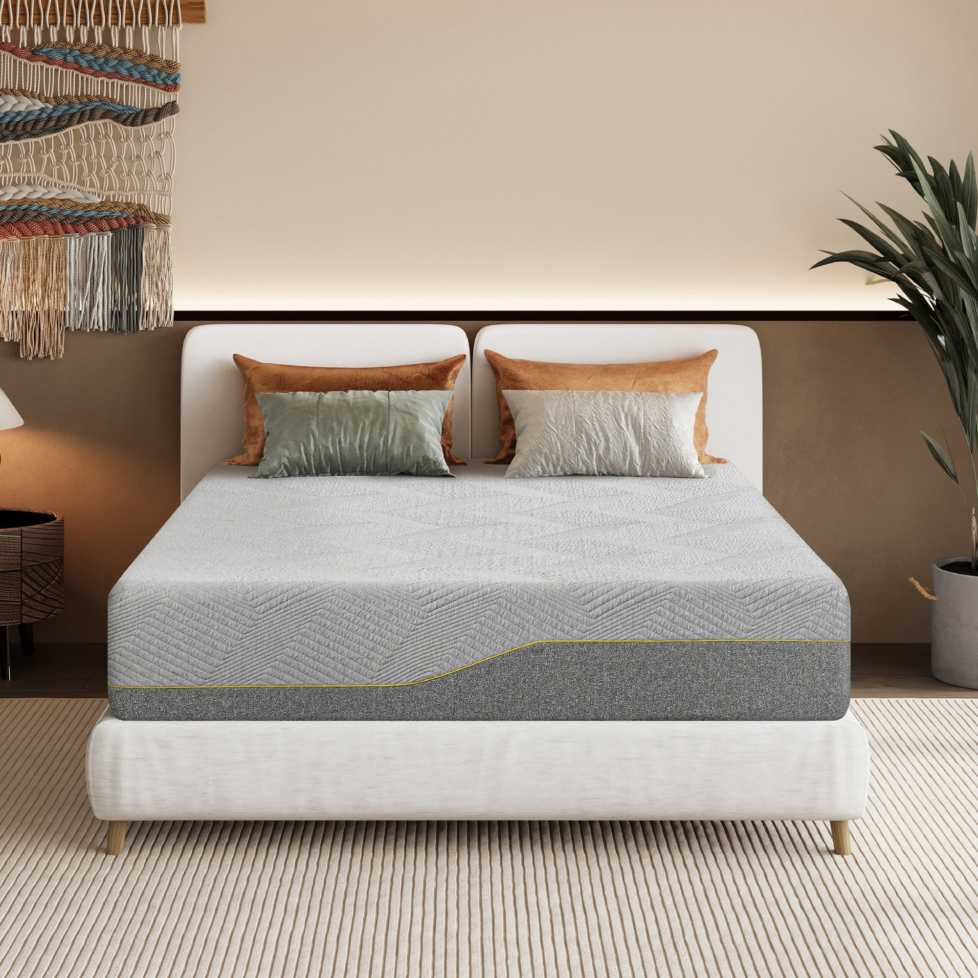 MLILY Ego Gray 14 inch Full Size Mattress, Gel Memory Foam Mattress in a Box