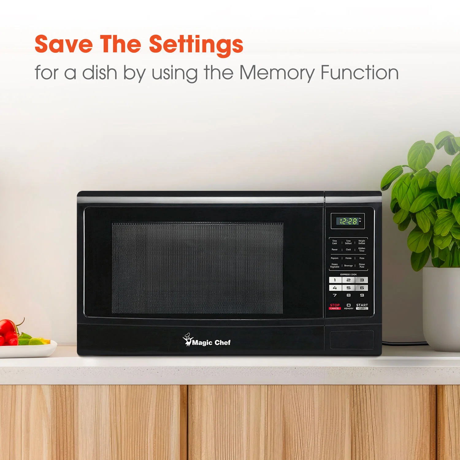 Magic Chef 1.6 Cubic Feet 1100 Watt Countertop Microwave