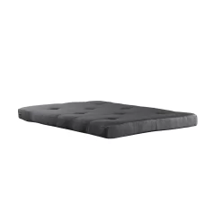 Mainstays 6 Inch Futon Mattress with Tufted Cover and Recycled Polyester Fill, Full, Gray