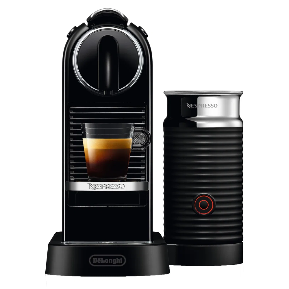 Nespresso Citiz Original Coffee and Espresso Machine with Aeroccino Milk Frother by De'Longhi, Black