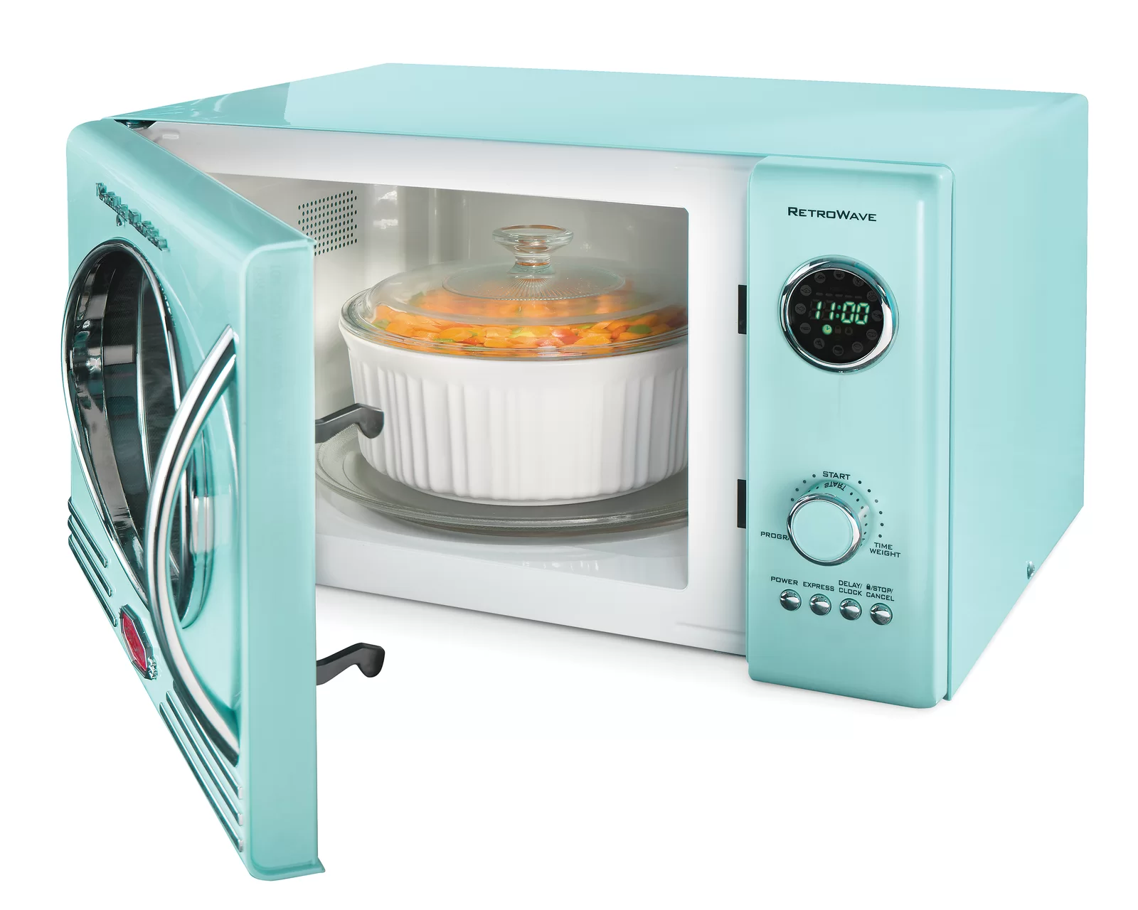 Nostalgia Retro 19" 0.9 cu ft. 800-Watt Countertop Microwave Oven, Aqua