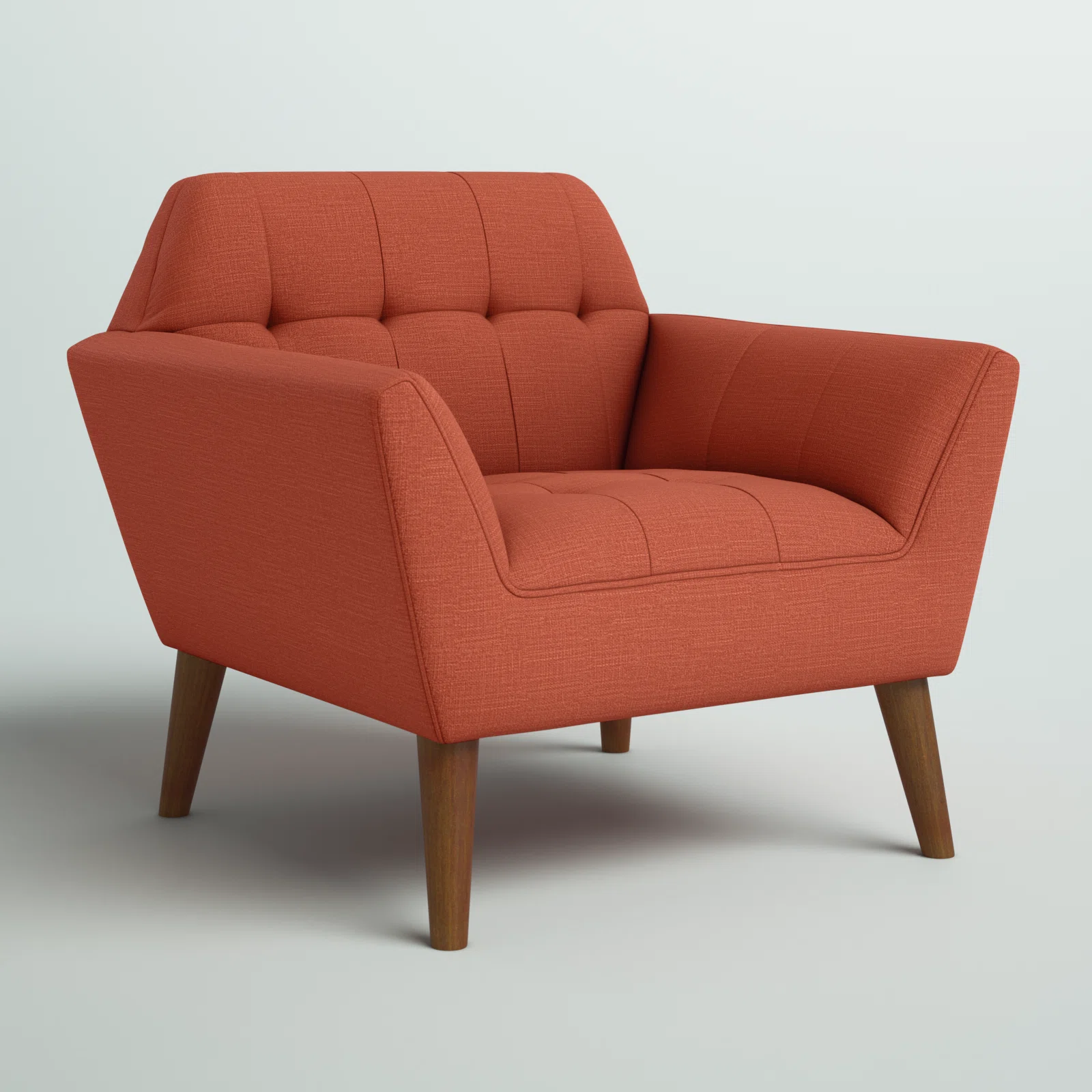 Mercury Row Petrin Wide Mid-Century Modern Lounge Chair, Spice