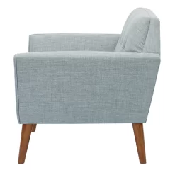 Mercury Row Petrin Wide Mid-Century Modern Lounge Chair, Light Blue