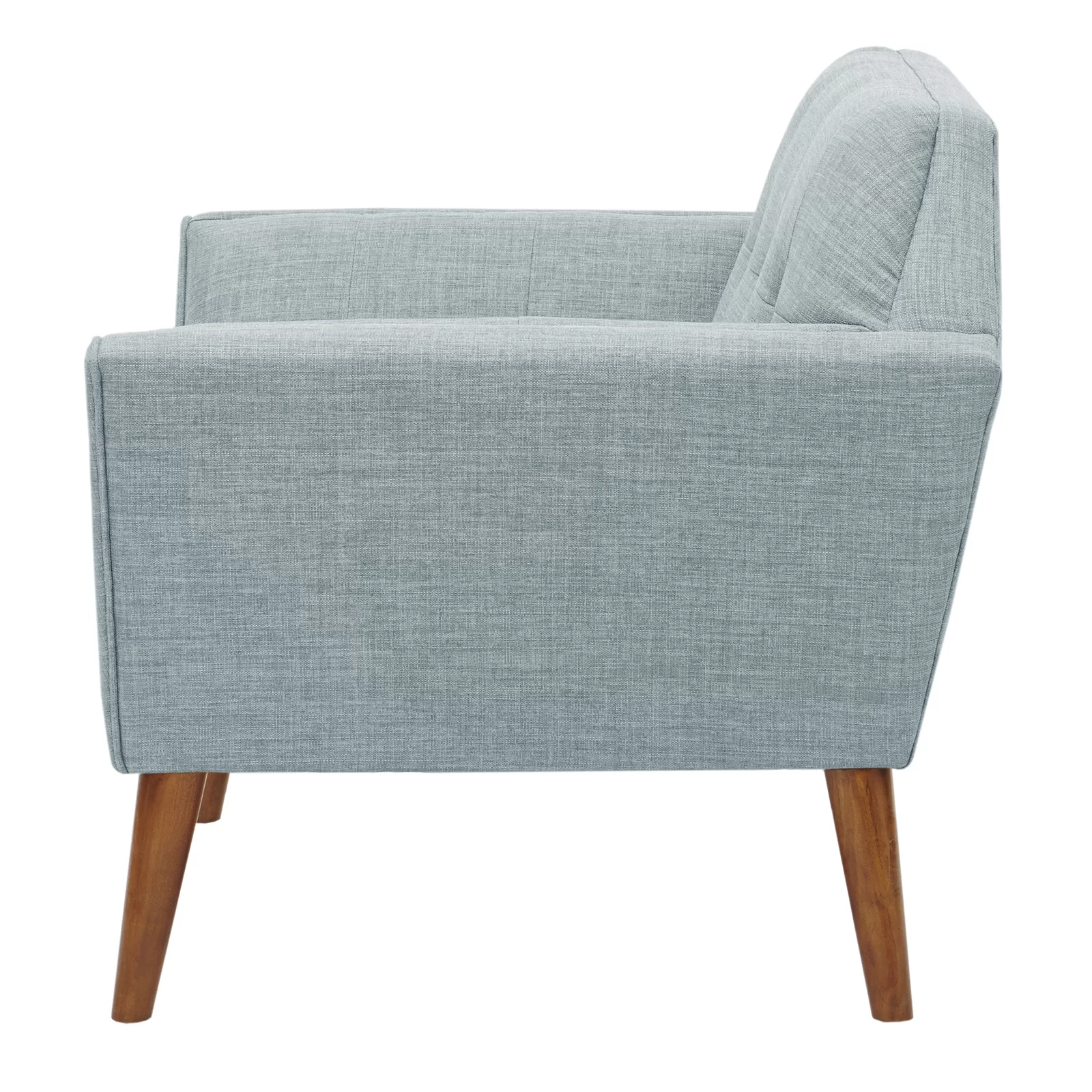Mercury Row Petrin Wide Mid-Century Modern Lounge Chair, Light Blue
