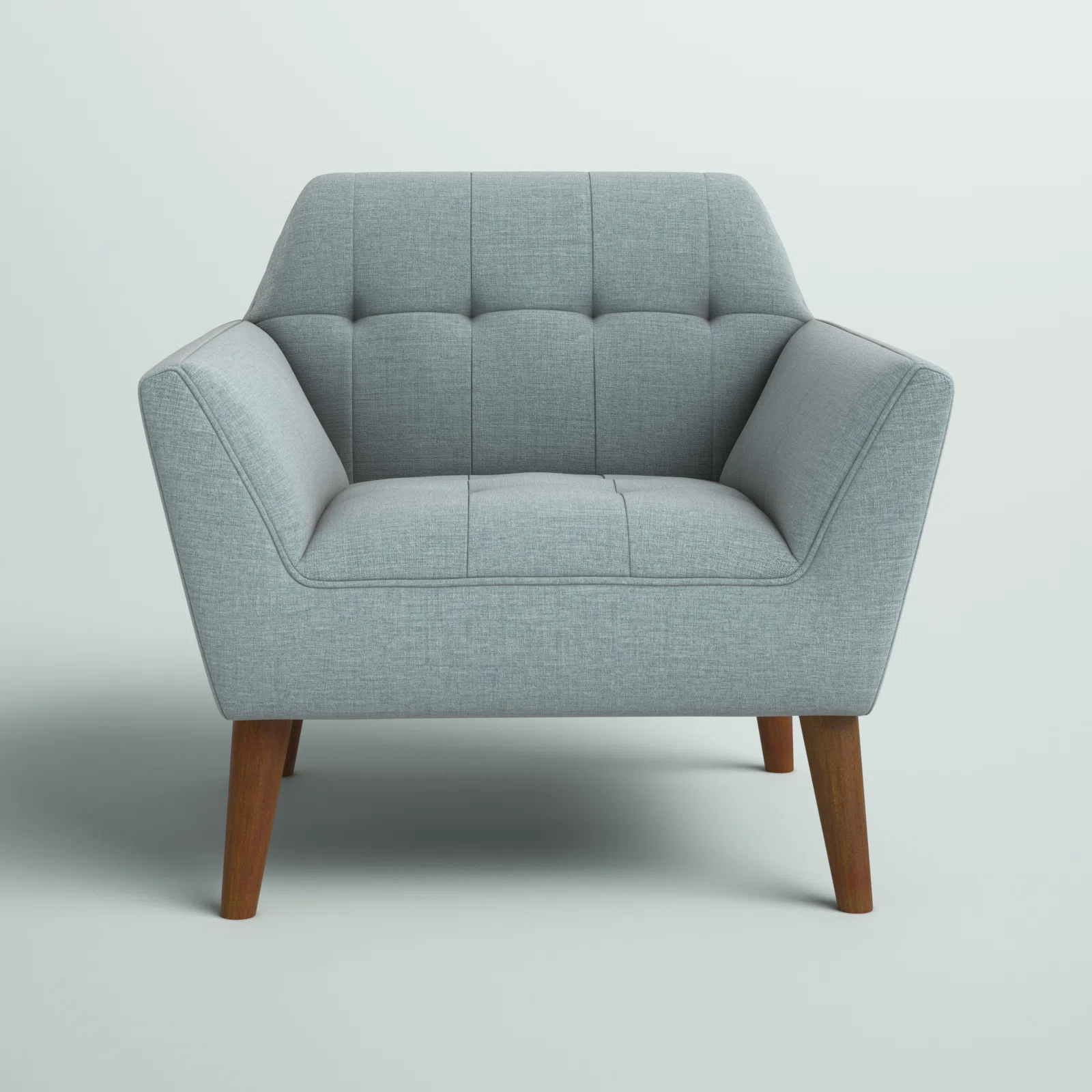Mercury Row Petrin Wide Mid-Century Modern Lounge Chair, Light Blue