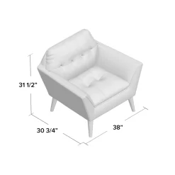 Mercury Row Petrin Wide Mid-Century Modern Lounge Chair, Light Blue