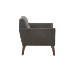 Mercury Row Petrin Wide Mid-Century Modern Lounge Chair, Charcoal