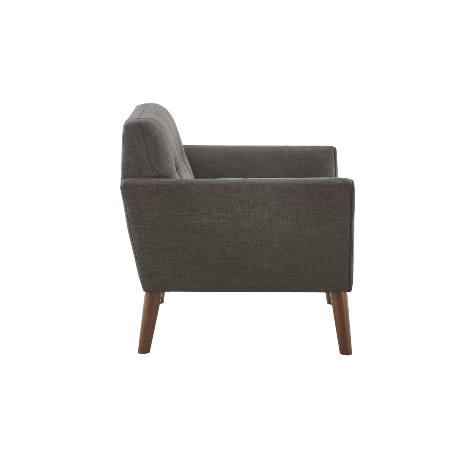 Mercury Row Petrin Wide Mid-Century Modern Lounge Chair, Charcoal