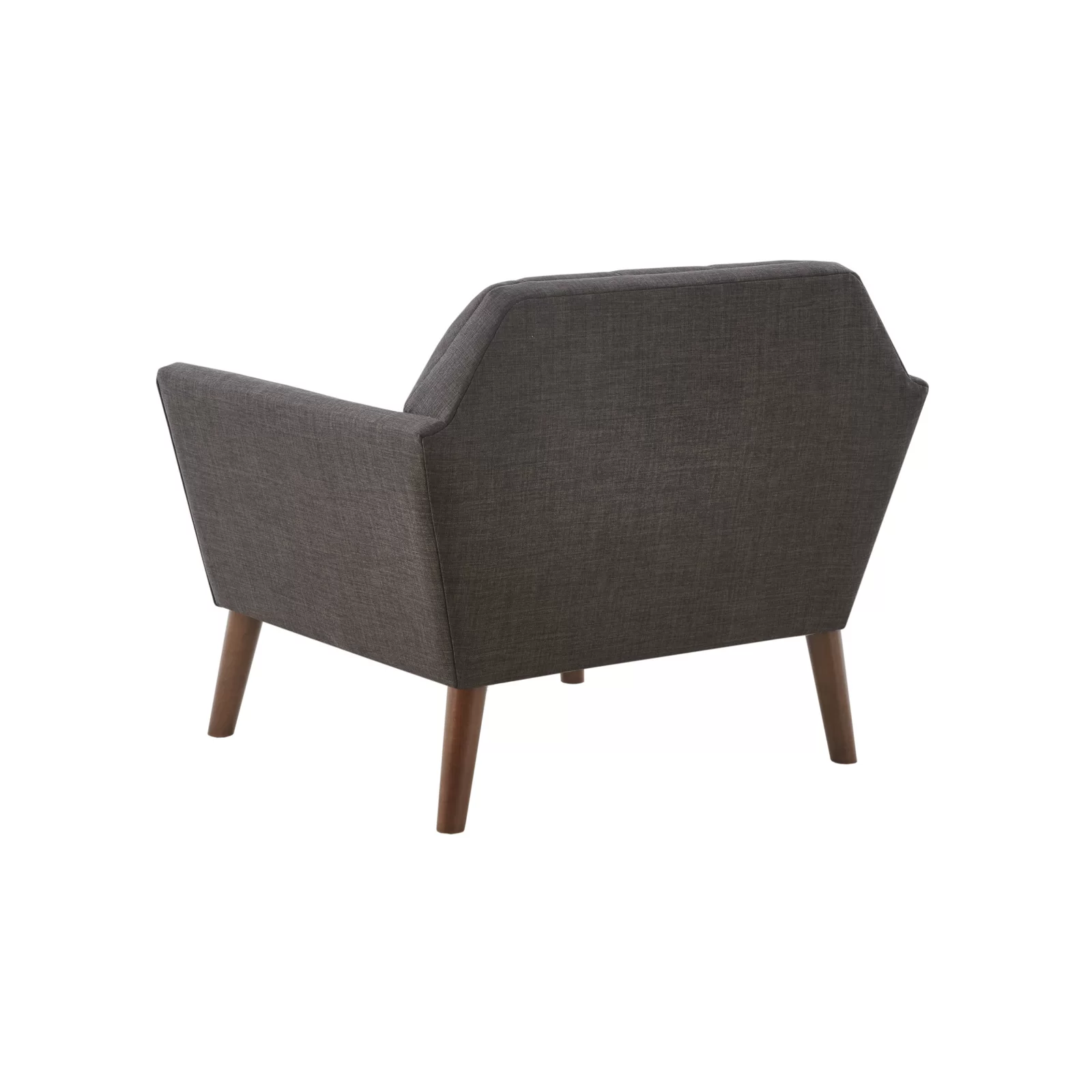Mercury Row Petrin Wide Mid-Century Modern Lounge Chair, Charcoal