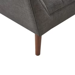 Mercury Row Petrin Wide Mid-Century Modern Lounge Chair, Charcoal