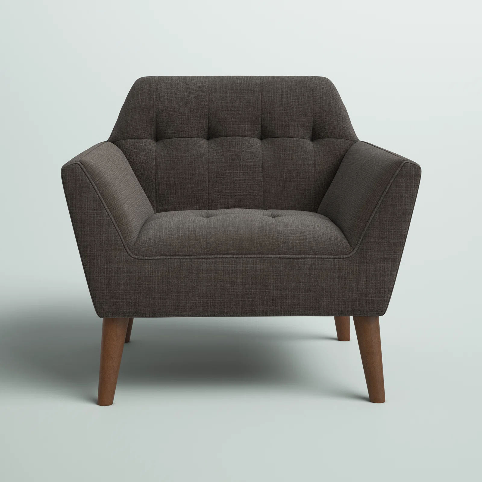 Mercury Row Petrin Wide Mid-Century Modern Lounge Chair, Charcoal