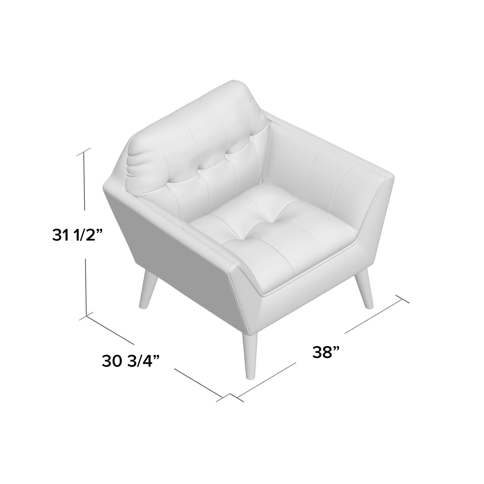 Mercury Row Petrin Wide Mid-Century Modern Lounge Chair, Blue