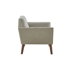 Mercury Row Petrin Wide Mid-Century Modern Lounge Chair, Light Gray