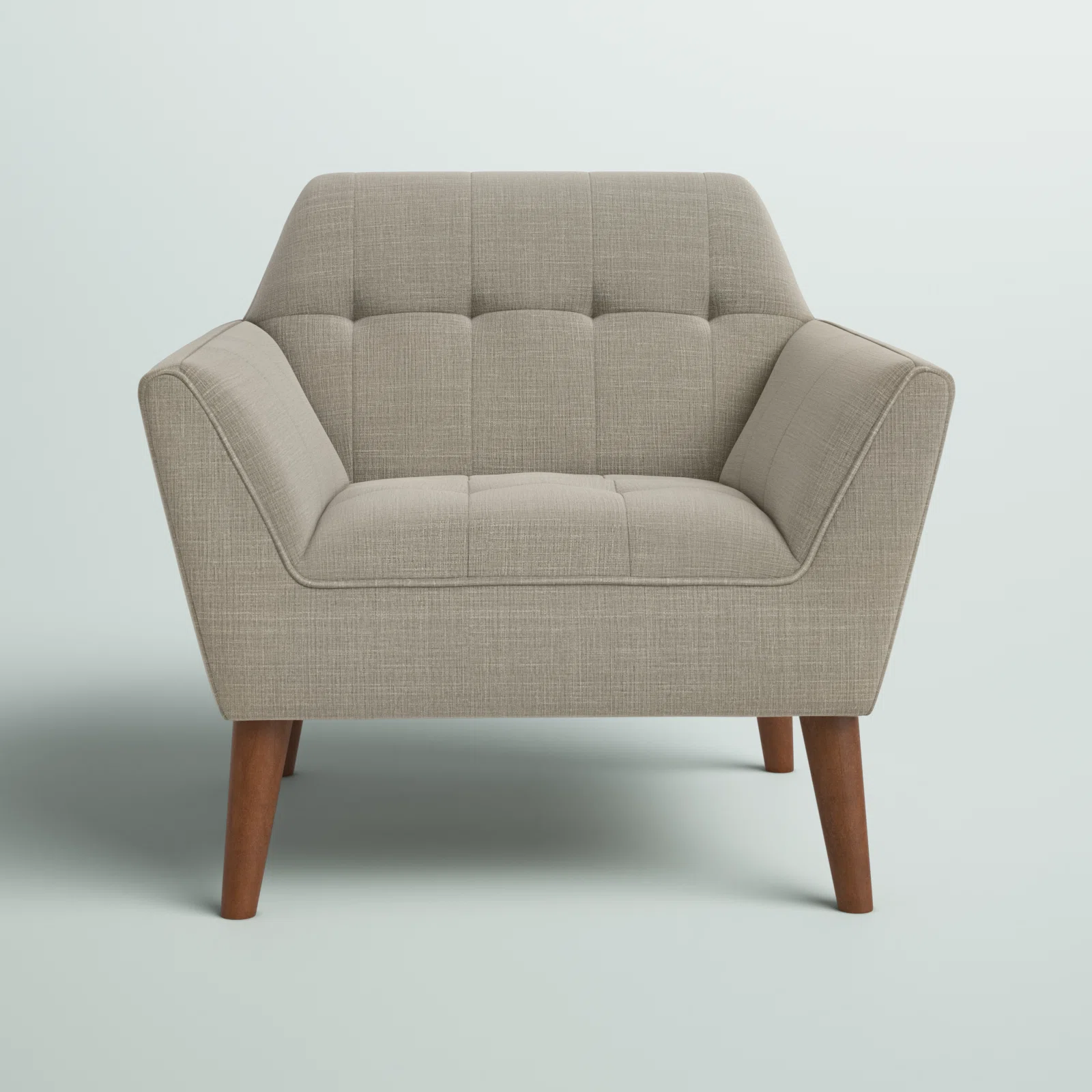Mercury Row Petrin Wide Mid-Century Modern Lounge Chair, Light Gray