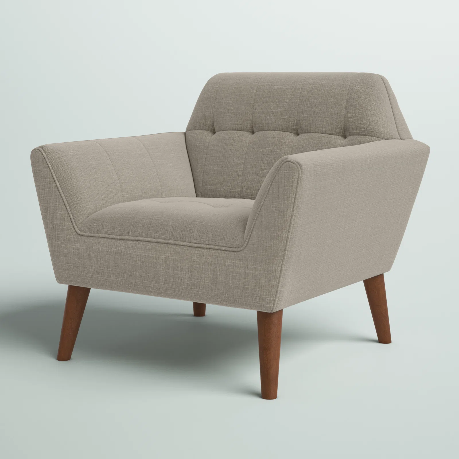 Mercury Row Petrin Wide Mid-Century Modern Lounge Chair, Light Gray