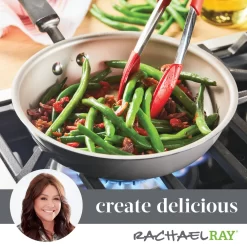 Rachael Ray Create Delicious Aluminum Nonstick Cookware Induction Cookware Set, 13-Piece, Gray Shimmer