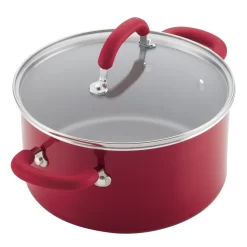 Rachael Ray Create Delicious Aluminum Nonstick Cookware Induction Cookware Set, 13-Piece, Red Shimmer