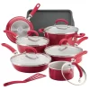 Rachael Ray Create Delicious Aluminum Nonstick Cookware Induction Cookware Set, 13-Piece, Red Shimmer