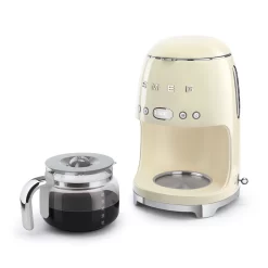 SMEG 50's Retro Style 10-Cup Drip Coffee Machine with Filter, Cream