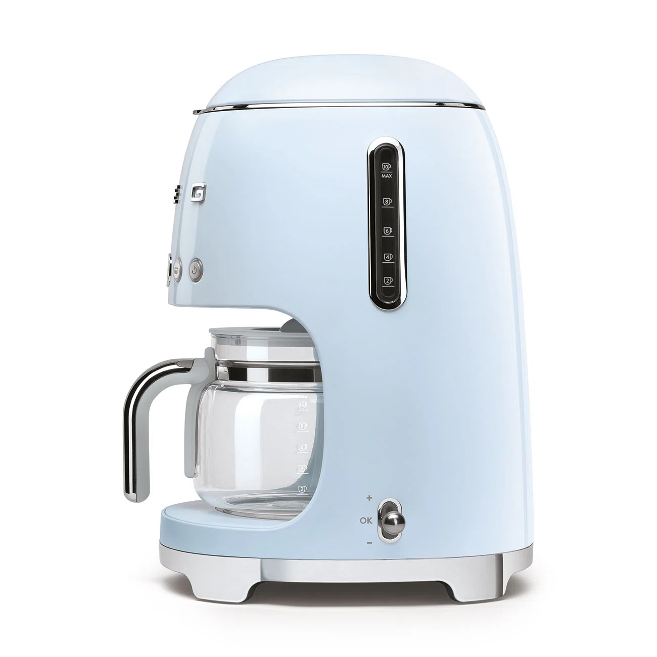 SMEG 50's Retro Style 10-Cup Drip Coffee Machine with Filter, Pastel Blue