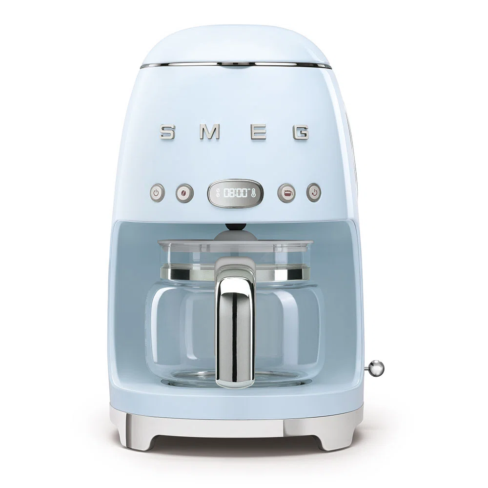 SMEG 50's Retro Style 10-Cup Drip Coffee Machine with Filter, Pastel Blue