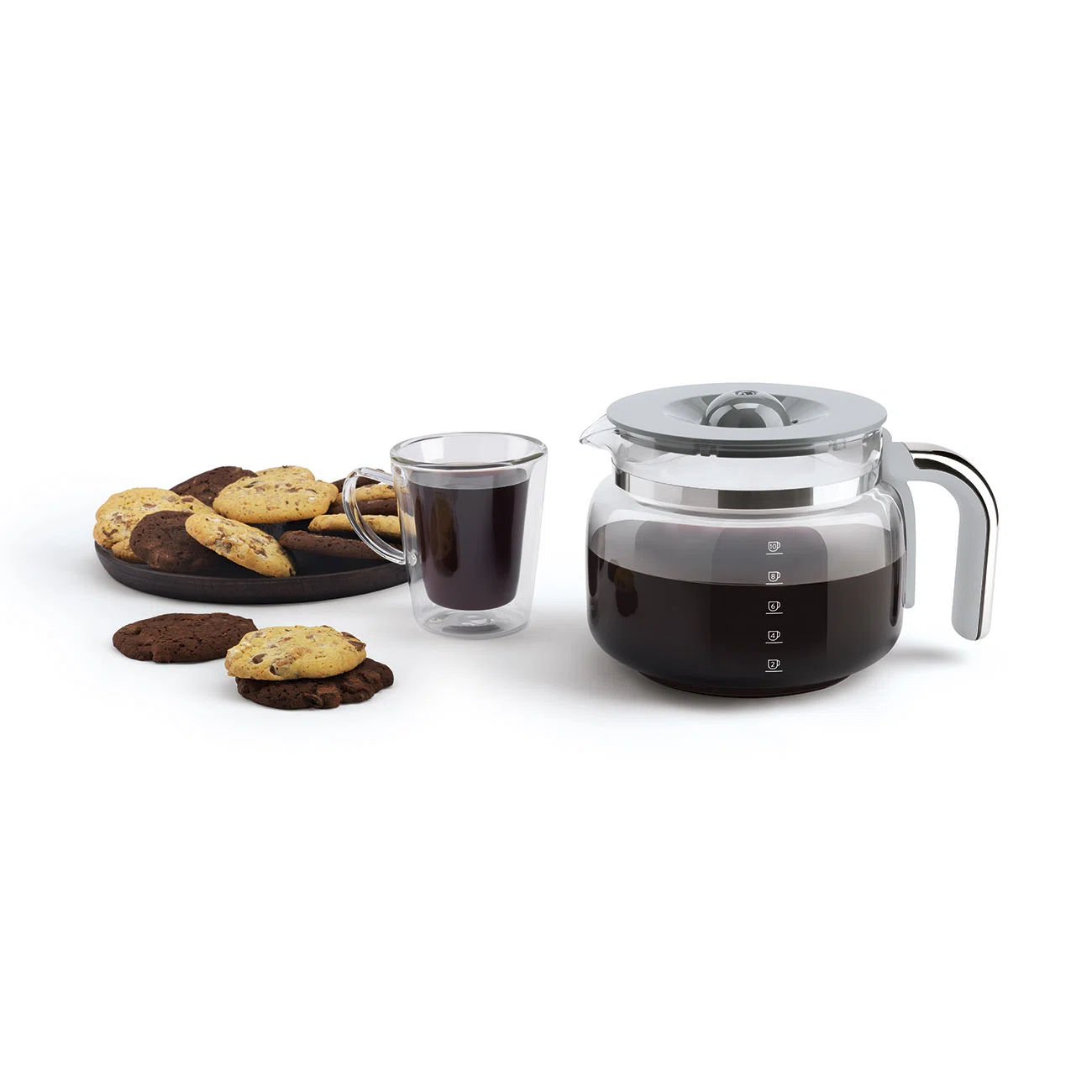 SMEG 50's Retro Style 10-Cup Drip Coffee Machine with Filter, Stainless Steel