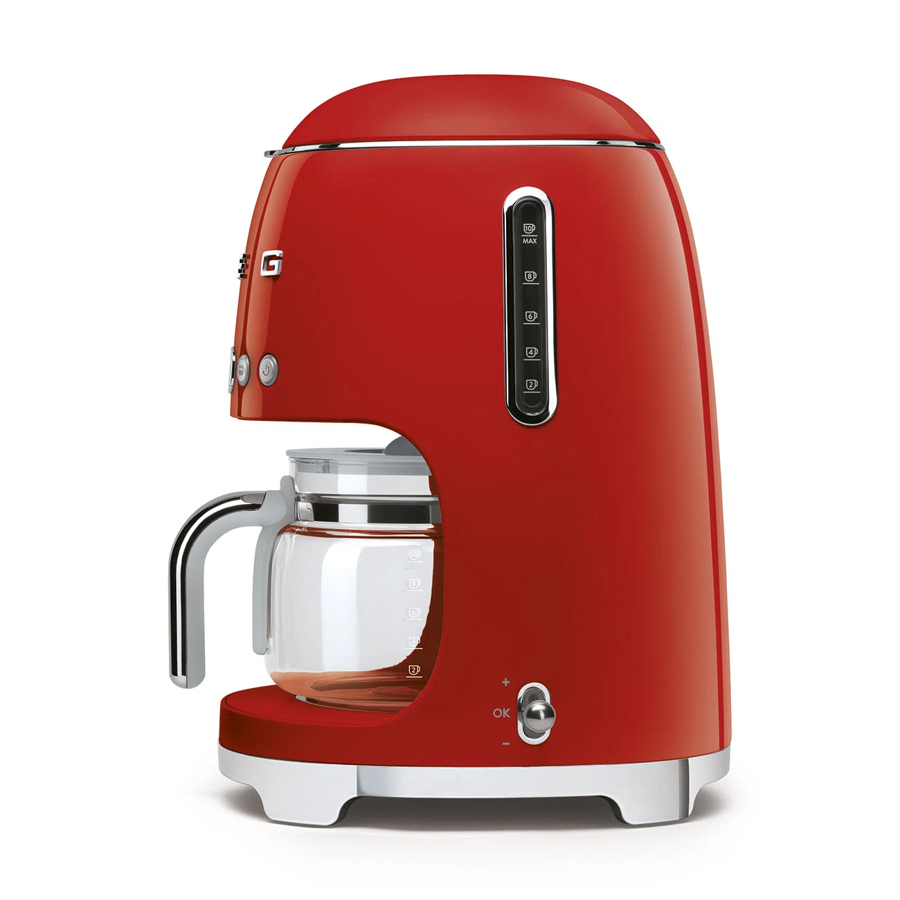 SMEG 50's Retro Style 10-Cup Drip Coffee Machine with Filter, Red