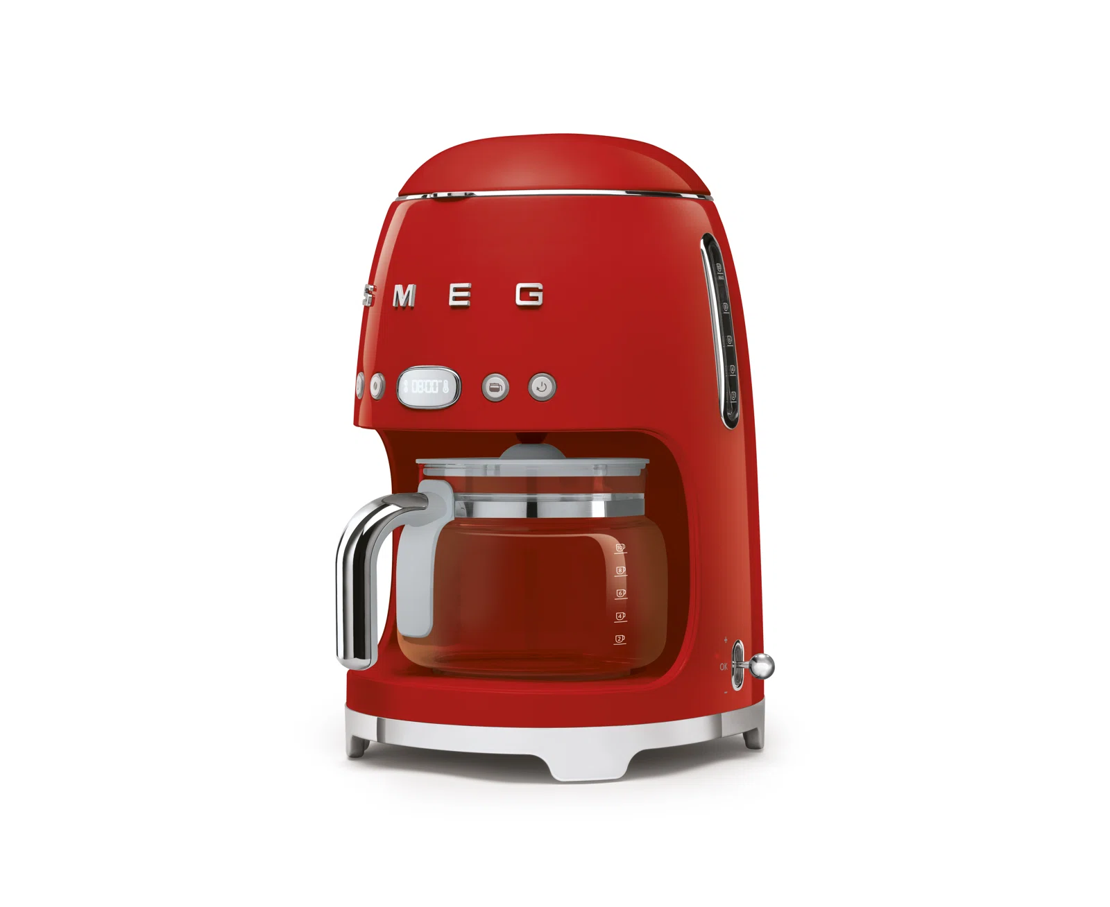 SMEG 50's Retro Style 10-Cup Drip Coffee Machine with Filter, Red