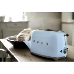SMEG 50's Retro Style 2 Slice Toaster, Pastel Blue