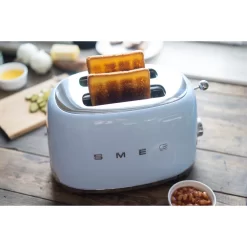 SMEG 50's Retro Style 2 Slice Toaster, Pastel Blue