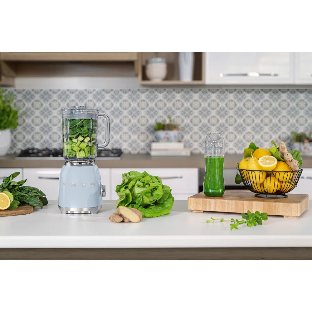 SMEG 50's Retro Style Countertop Blender, Pastel Blue