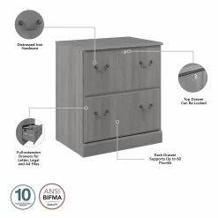 Bush Furniture Saratoga 26.85'' Wide 2 -Drawer File Cabinet - Modern Gray