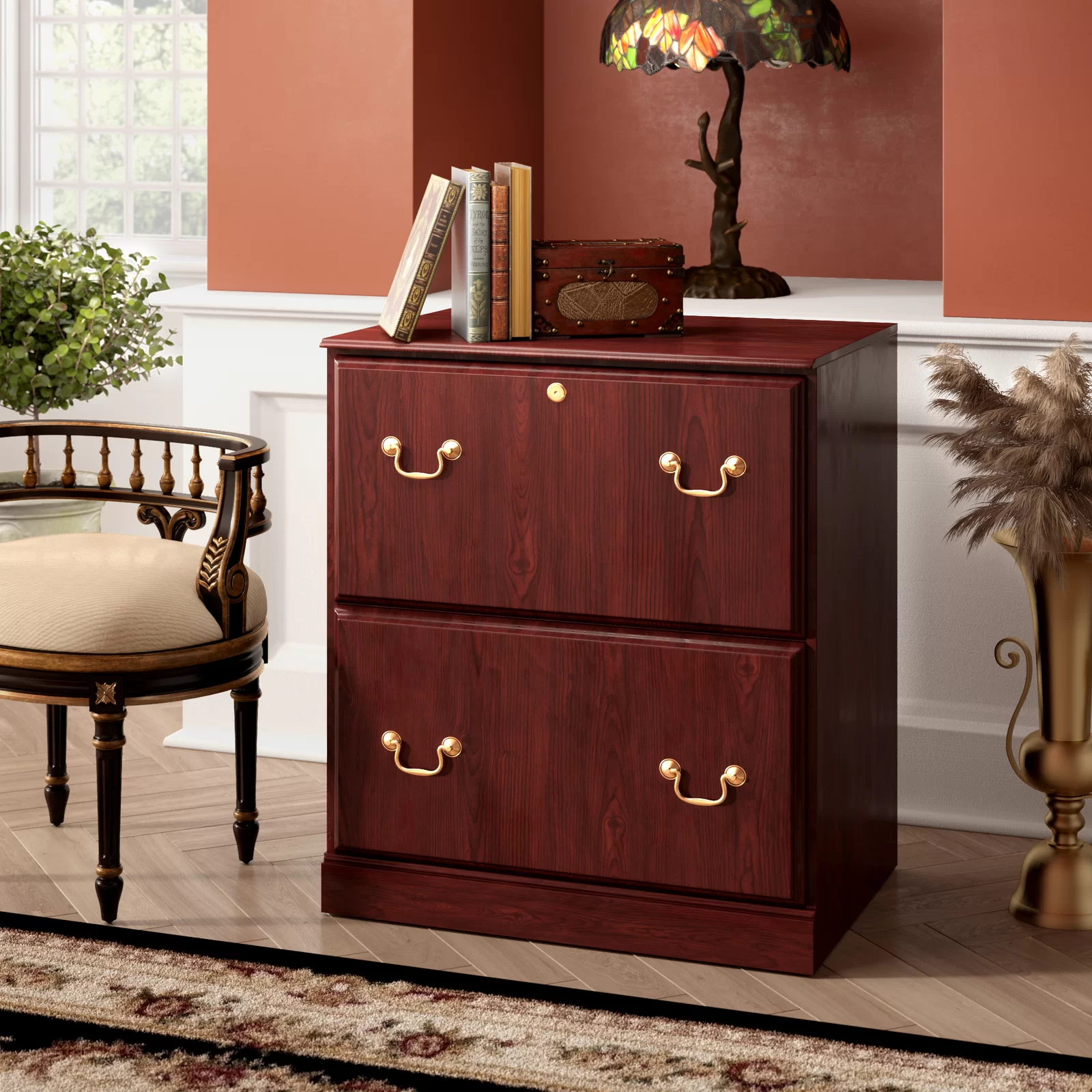 Bush Furniture Saratoga 26.85'' Wide 2 -Drawer File Cabinet - Harvest Cherry