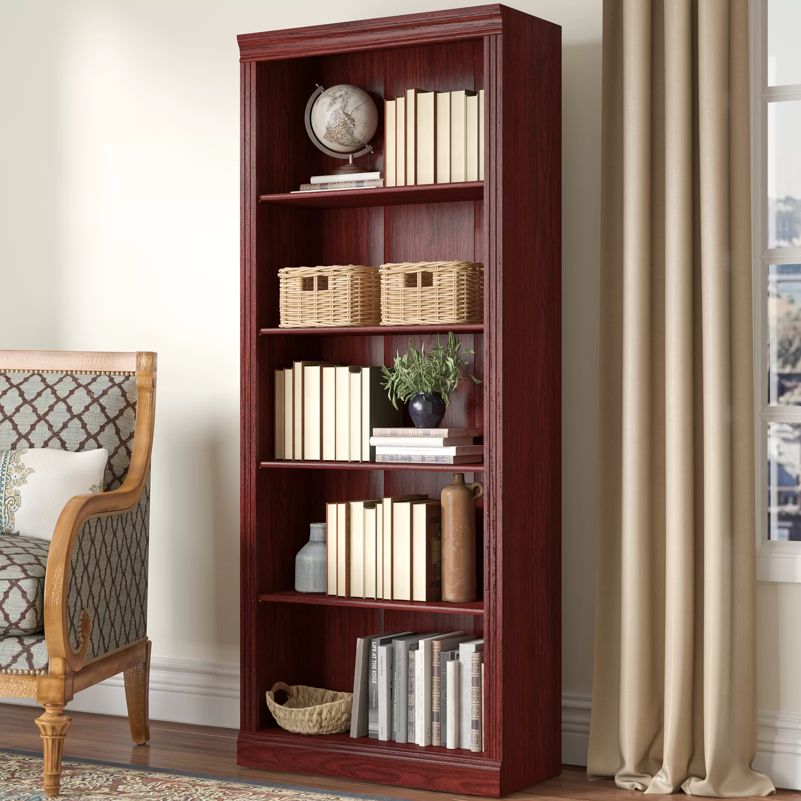 Bush Furniture Saratoga Bookcase - Harvest Cherry