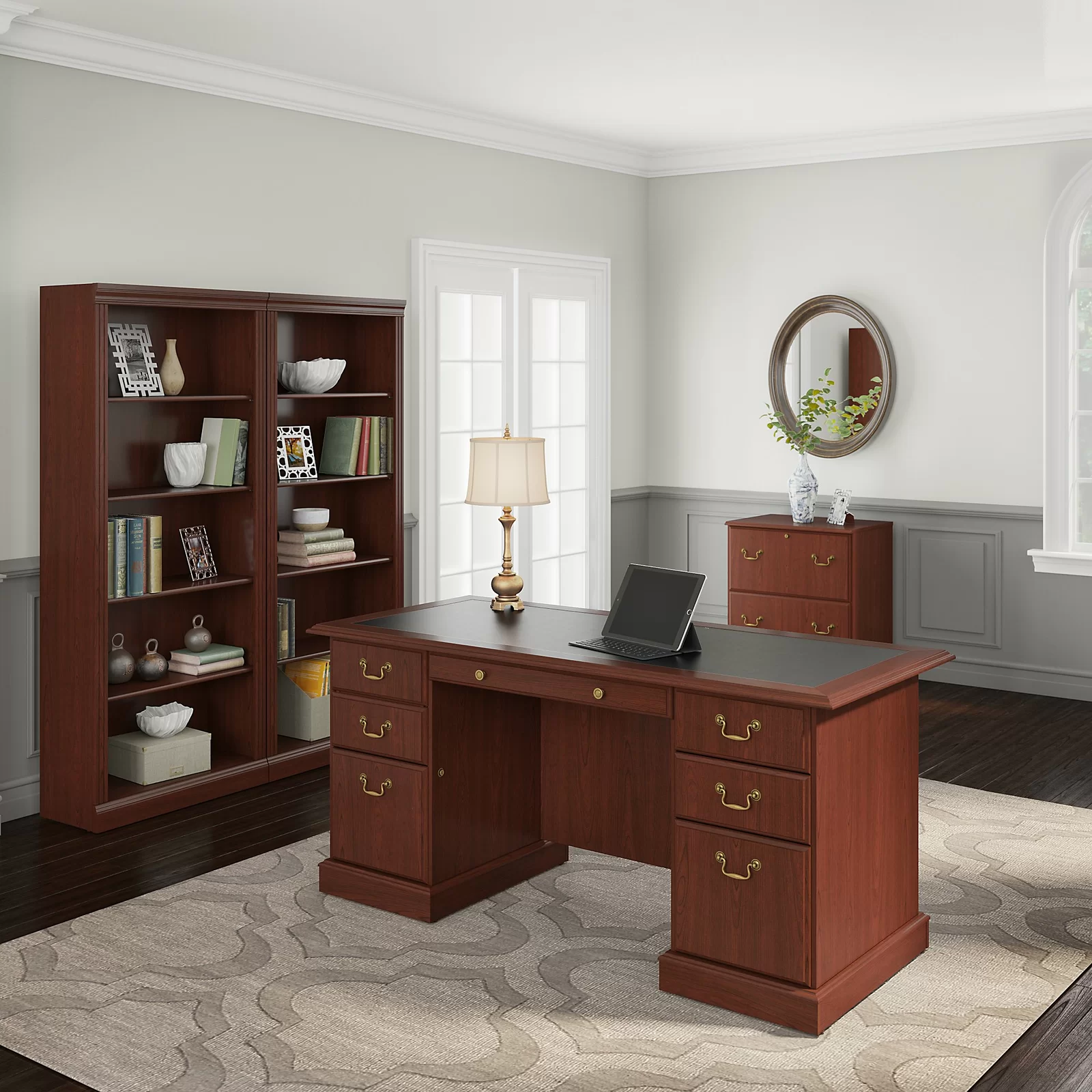 Bush Furniture Saratoga Bookcase - Harvest Cherry
