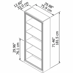 Bush Furniture Saratoga Bookcase - Linen White Oak