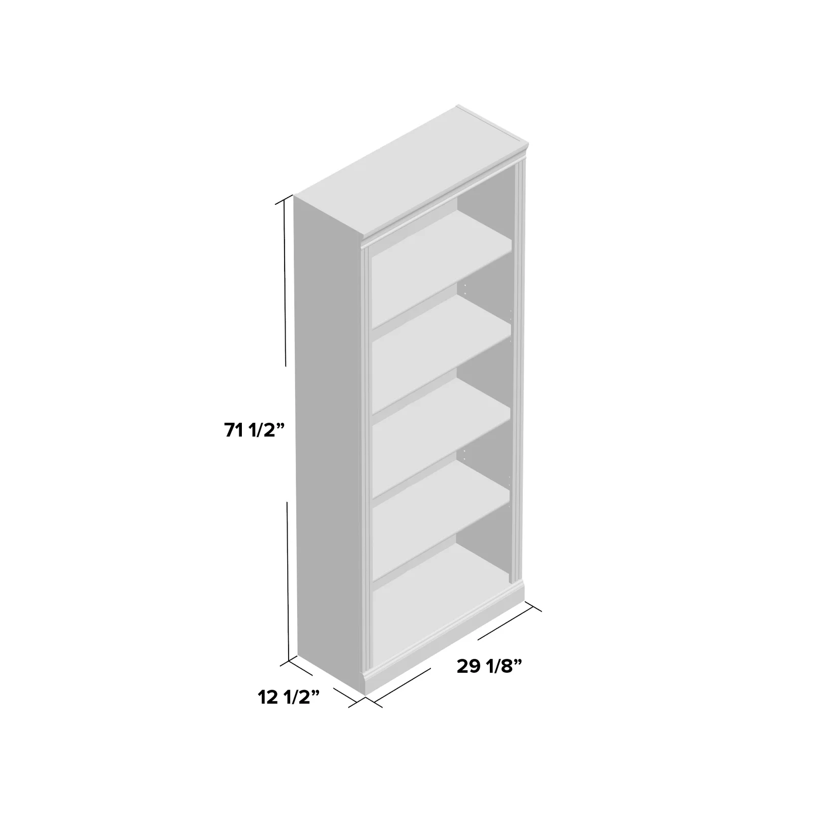 Bush Furniture Saratoga Bookcase - Modern Gray