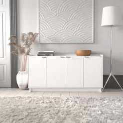 Prepac Finnley Sideboard Cabinet Buffet Cabinet, White