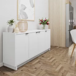 Prepac Finnley Sideboard Cabinet Buffet Cabinet, White