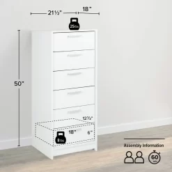 Prepac Studio Essentials 21.5'' W 6 - Drawer Dresser, White