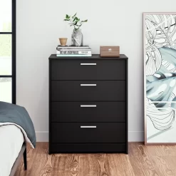 Prepac Studio Essentials 30'' W 4 - Drawer Dresser, Black