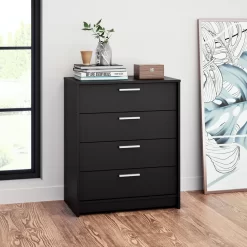 Prepac Studio Essentials 30'' W 4 - Drawer Dresser, Black