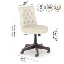 Bush Furniture Task Chair, Cream