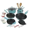 The Pioneer Woman Frontier Speckle 24-Piece Aluminum Cookware Combo Set, Turquoise, Blue